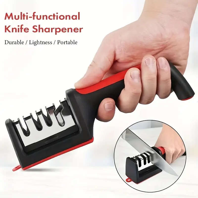 Knife Sharpener 4 Stages Professional Kitchen Knife Sharpening Stone Tungsten Diamond Ceramic