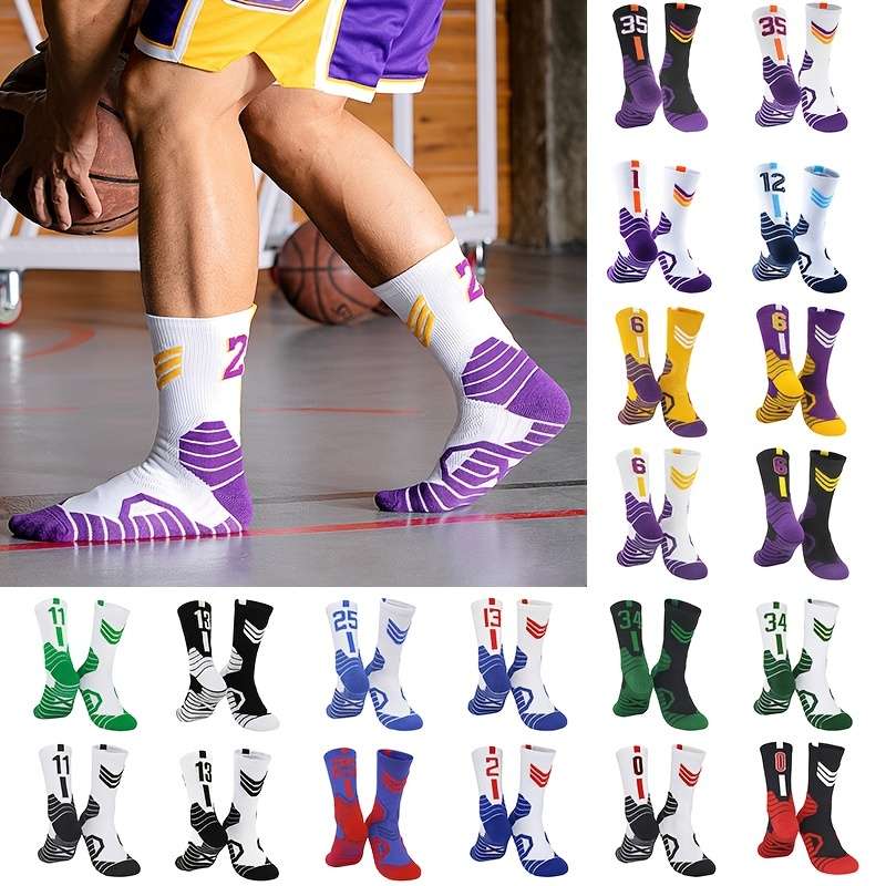 1 Pair Purple Yellow 6 One Size Socks