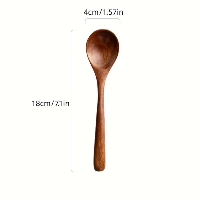 4pcs Soup Spoon Wooden Coffee Spoon Natural Milk Spoon Modern Stirring Spoon Reusable Soup