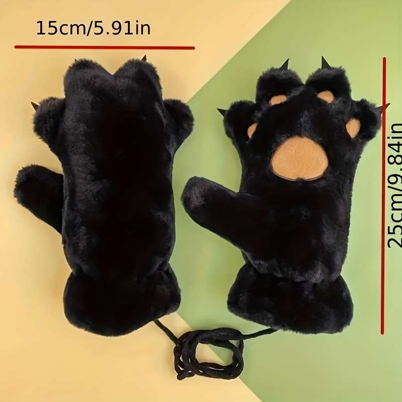 1 Pair Khaki Warm Gloves