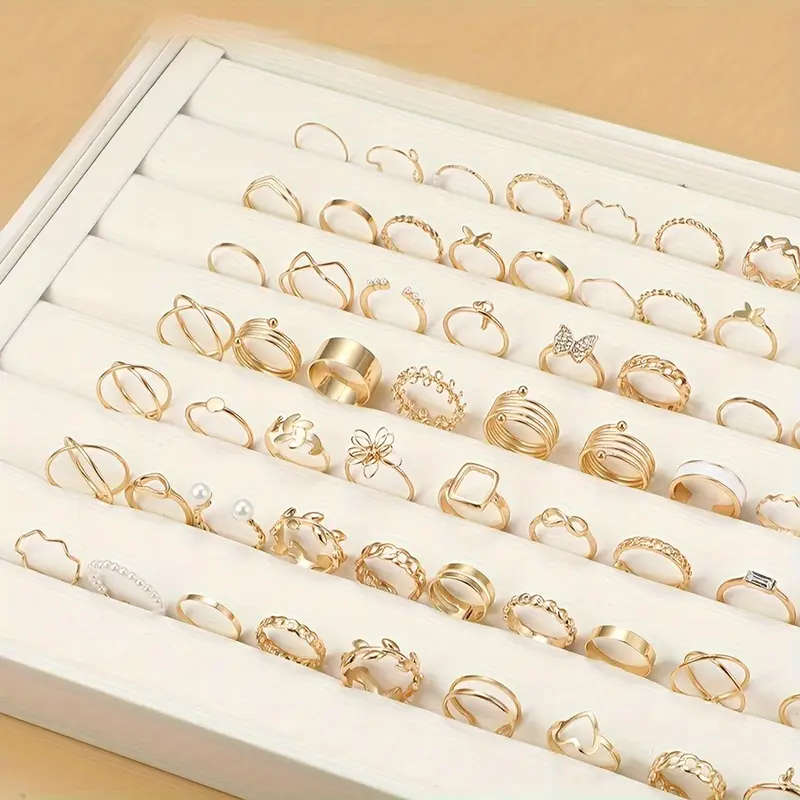 66pcs Ring Set Trendy Designs Mix