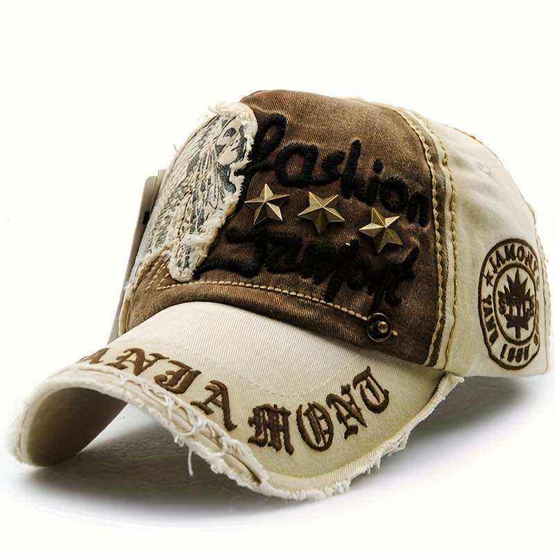 Xpeople Vintage Washed Denim Baseball Cap Adjustable Breathable Trucker Hat With Sun Protect