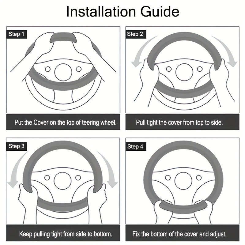 1pc Steering Wheel Cover Carbon Fiber PU Leather Anti-Slip Steering Wheel Protector Universal 38.1 c