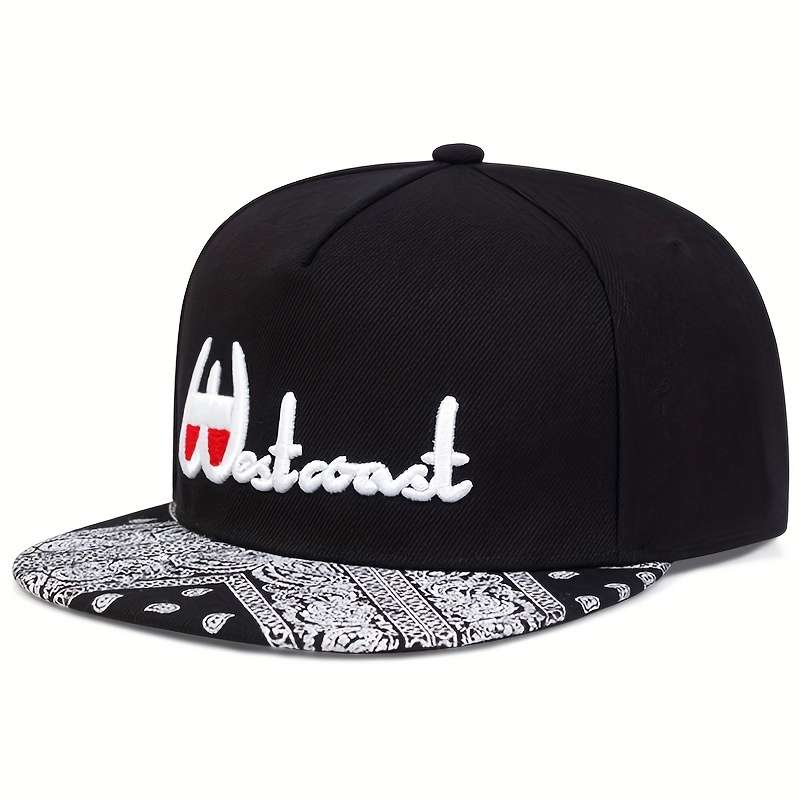 1pc English Embroidered Men's Flat Brimmed Cap