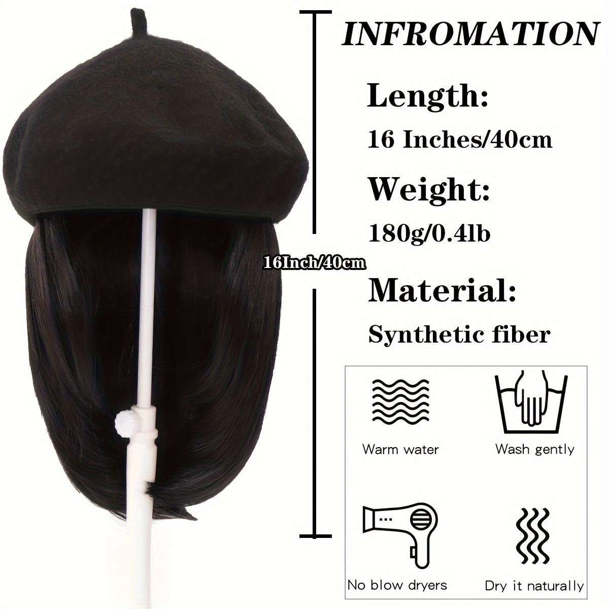 Light Brown 45.72cm Fashion Design Wig