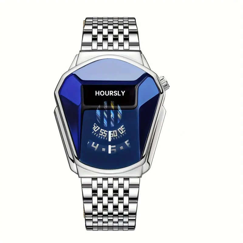 Simple Gold Snake Head Quartz Watch Silver Steel Belt