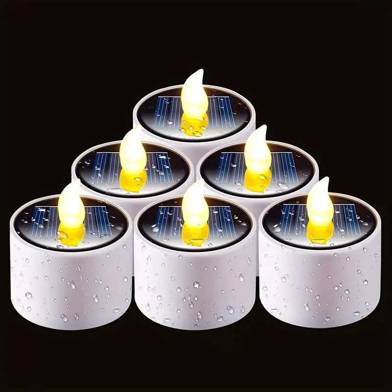 6pcs White Solar Candle Lights