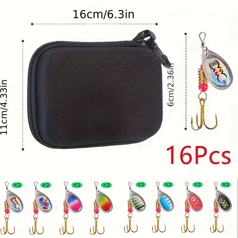 16pcs of Rotating Composite Sparkle Package Package Package Package Road Sub-Composite Sparkle Bait
