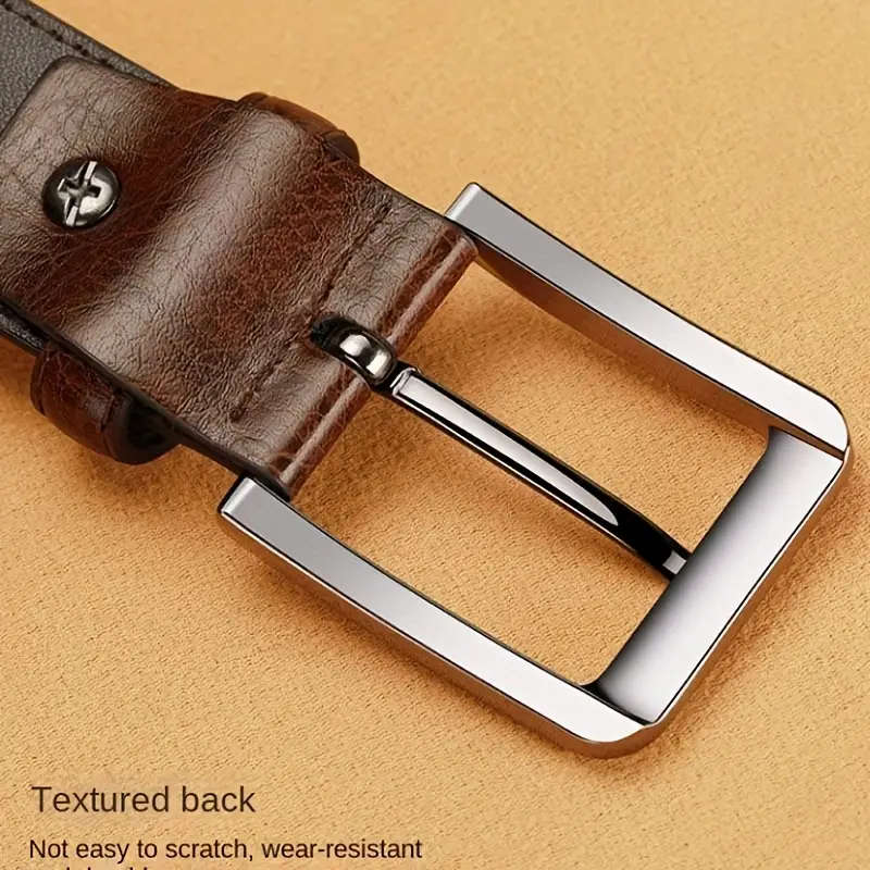 Men's Leather Belt With Metal Buckle