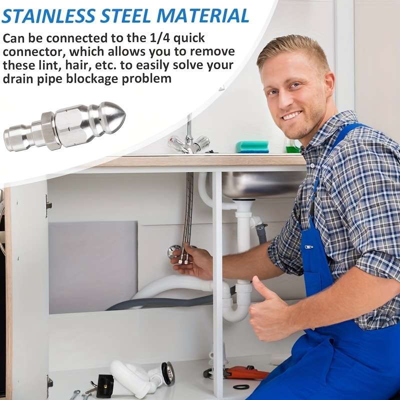 Sewer Pipe Dredging Stainless Steel High Pressure Nozzle2.9