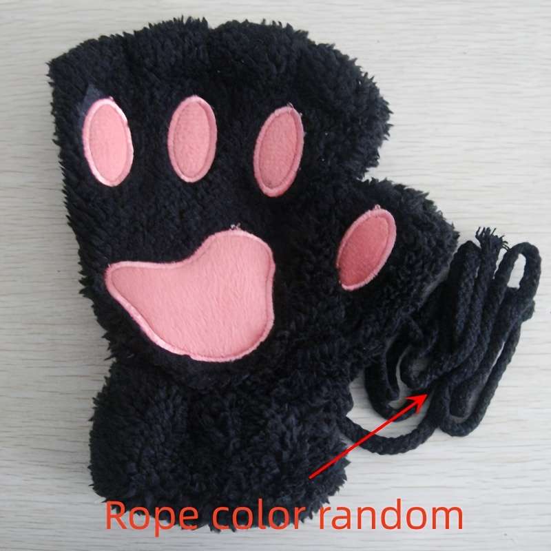 1 Pair Coffee Color Warm Gloves