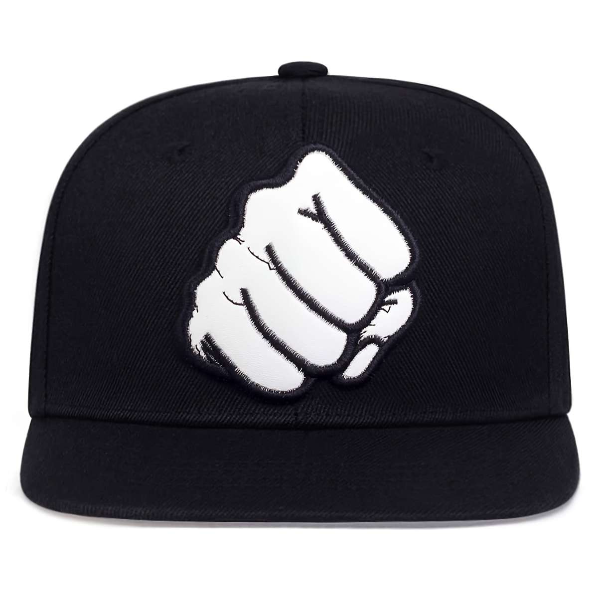Fist Patched Baseball Cap Outdoor Sun Hat Flat Brim Cap Adjustable Casual Hat