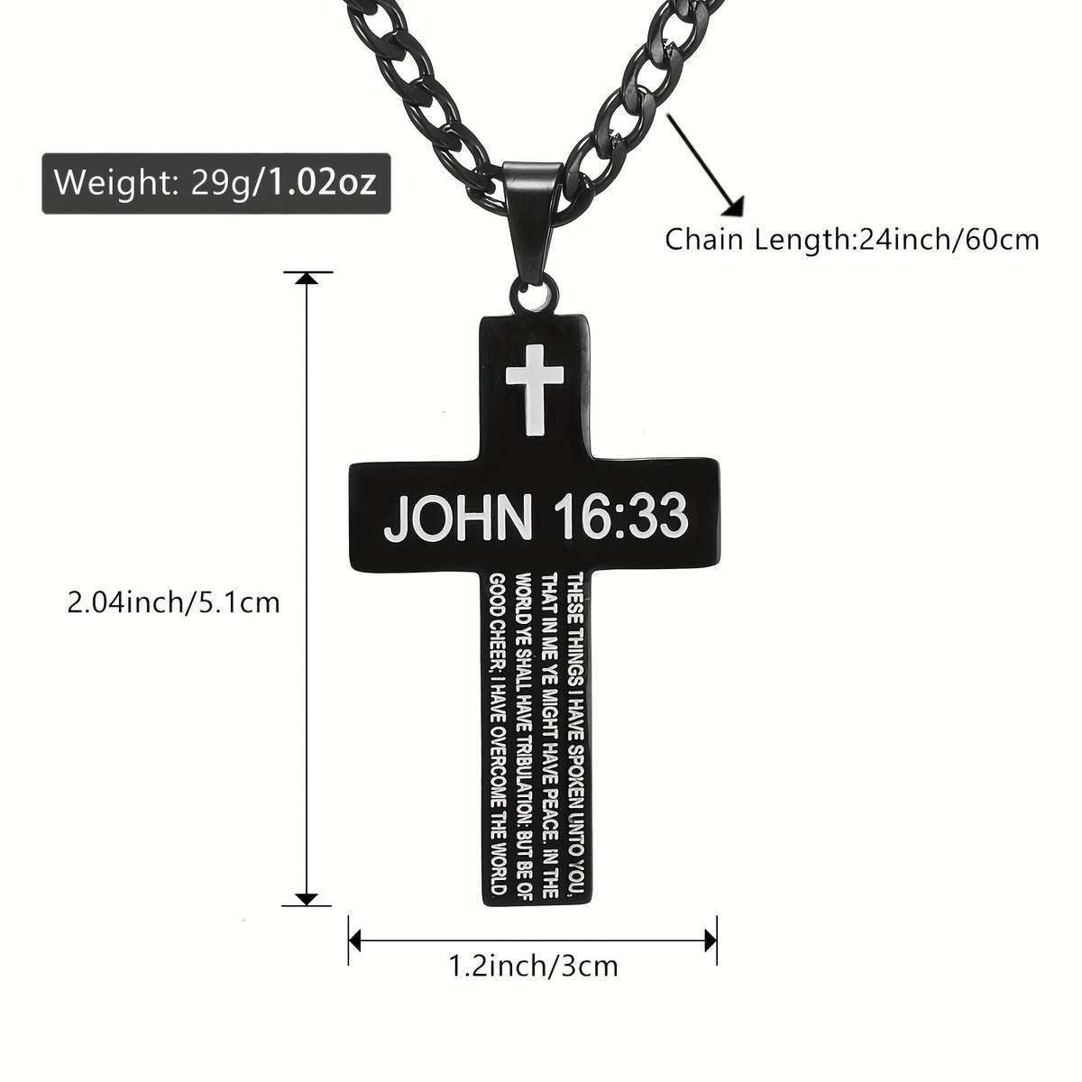 1 Piece Black Jesus Theme Pendant