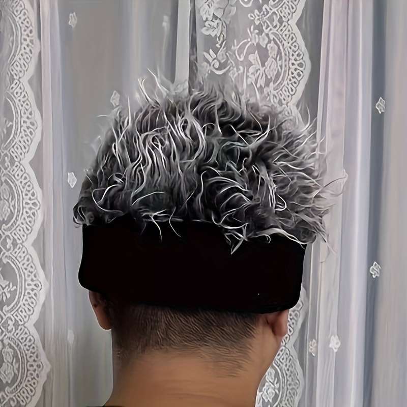 1pc Vintage-Inspired Men's Brimless Hat in Gray White Retro Street Style Performance Access