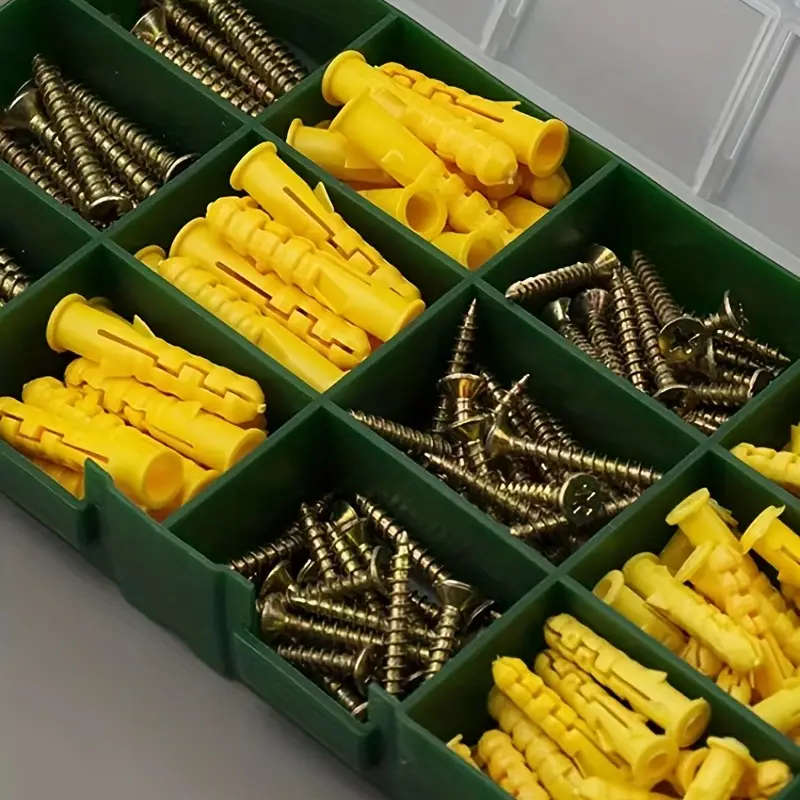 180 Pcs Self Tapping Screws With Plastic Expansion Tube In Box