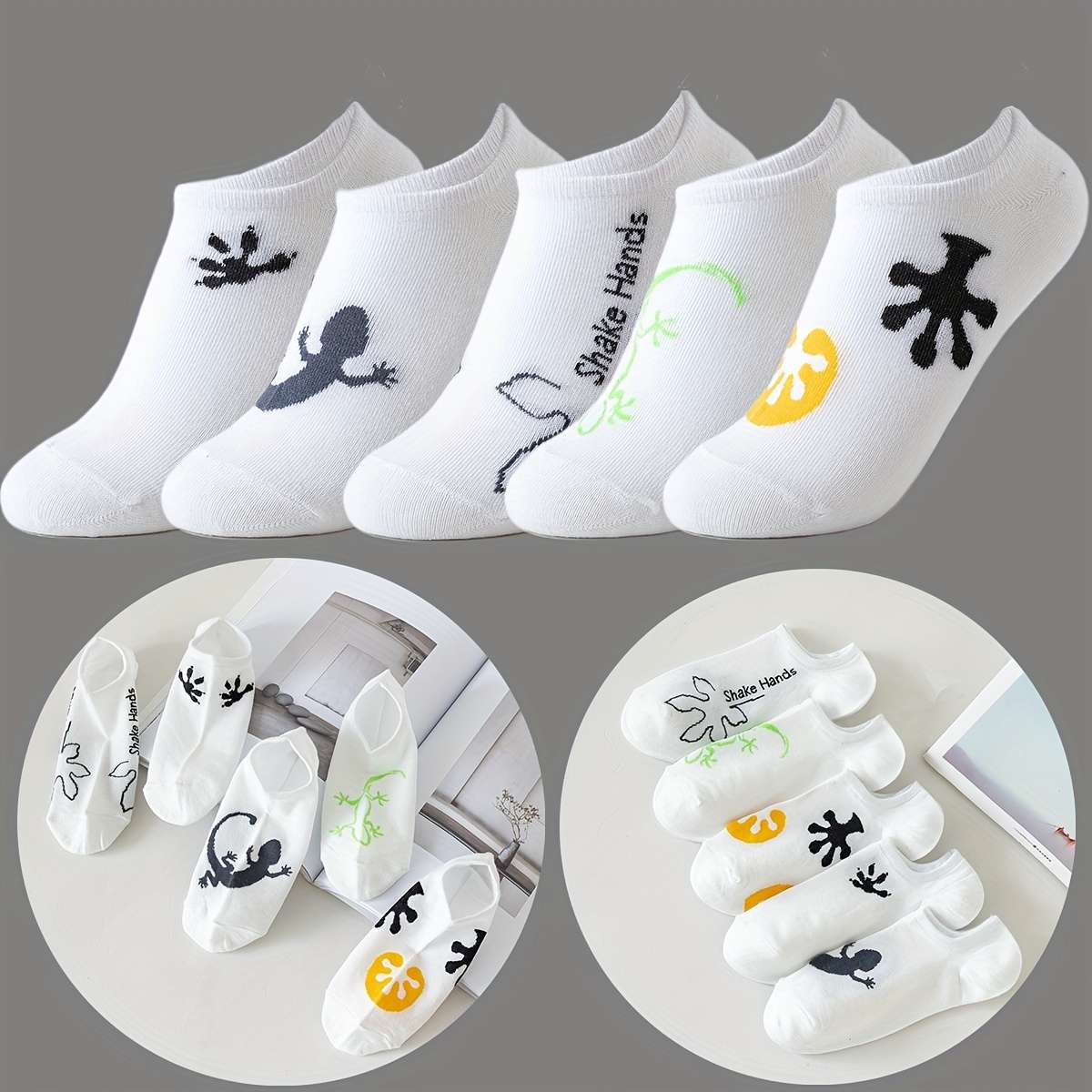 5 Pairs White One Size High Elastic Socks