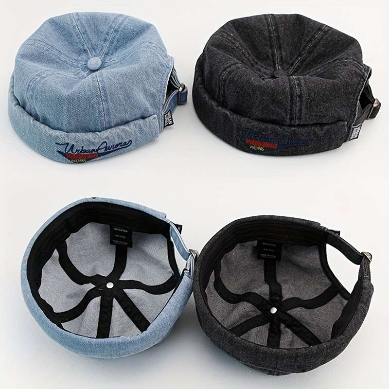 Sailor Brimless Caps Rolled Cuff Street Retro Fisherman Beanie Hat Cap