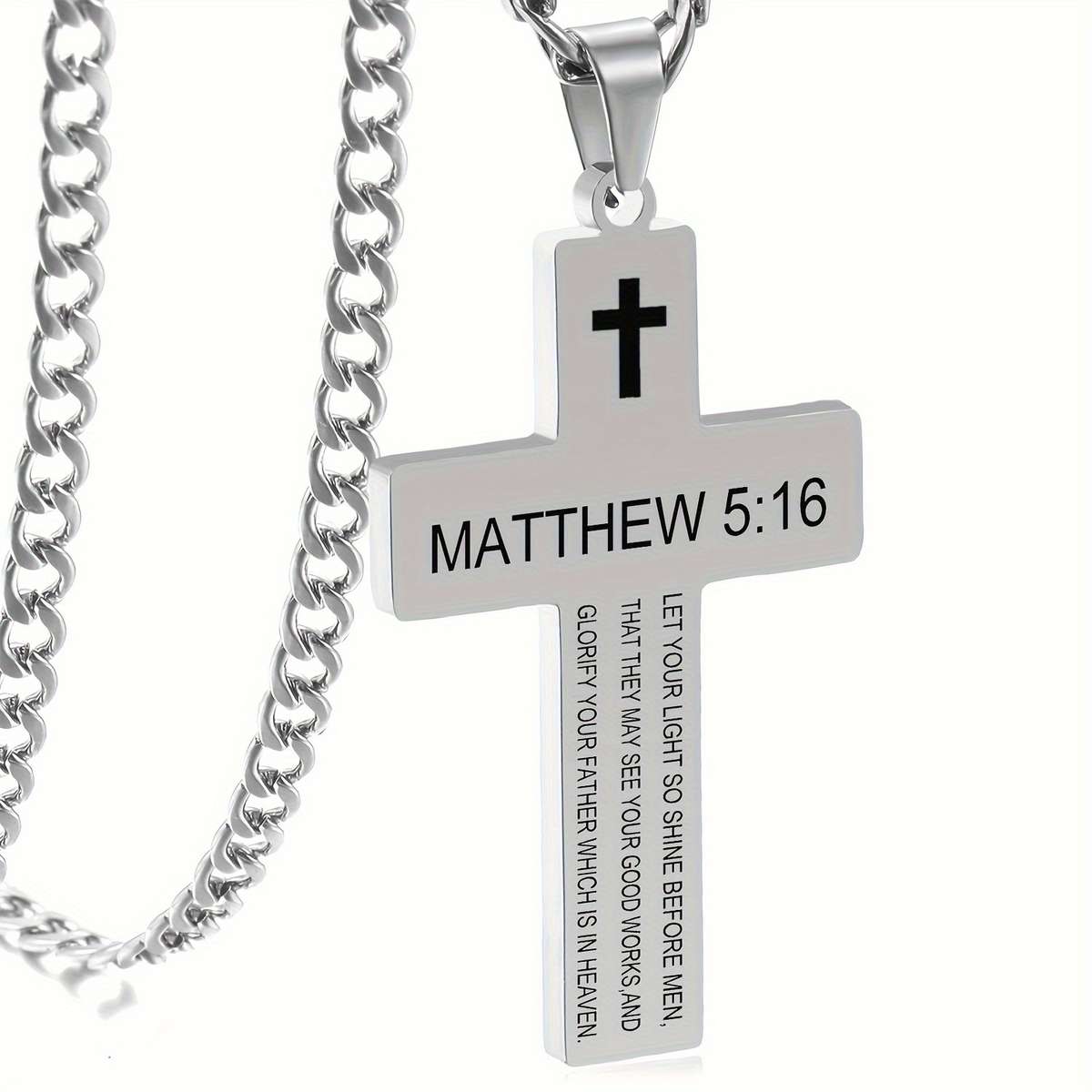 Silvery Jesus Theme Pendant