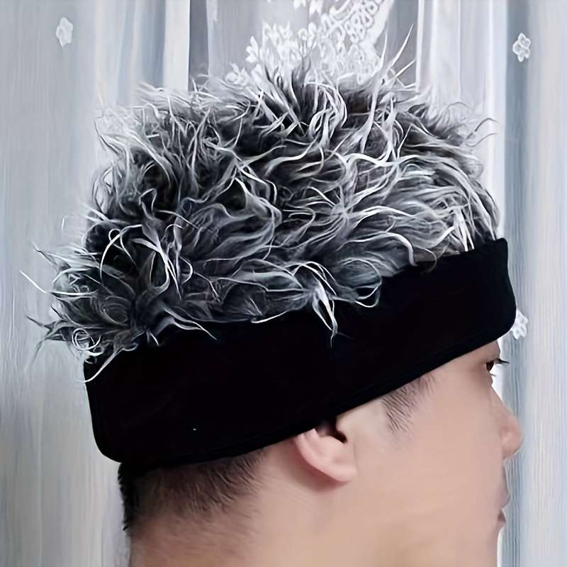 1pc Vintage-Inspired Men's Brimless Hat in Gray White Retro Street Style Performance Access
