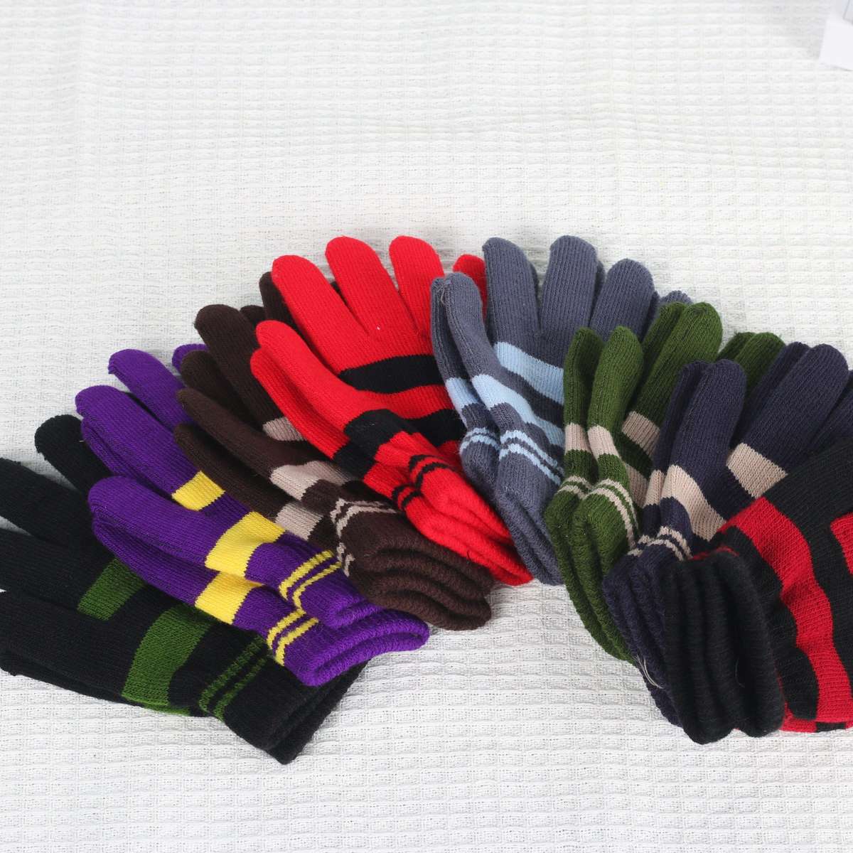 1 Pair Pure Black Style Plus Velvet Warm Gloves