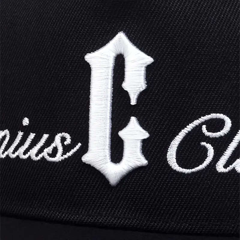 Men'S C Letter Side Genius Club Rotating Hat Outdoor Adjustable Sun Protection Casual Hat Spring