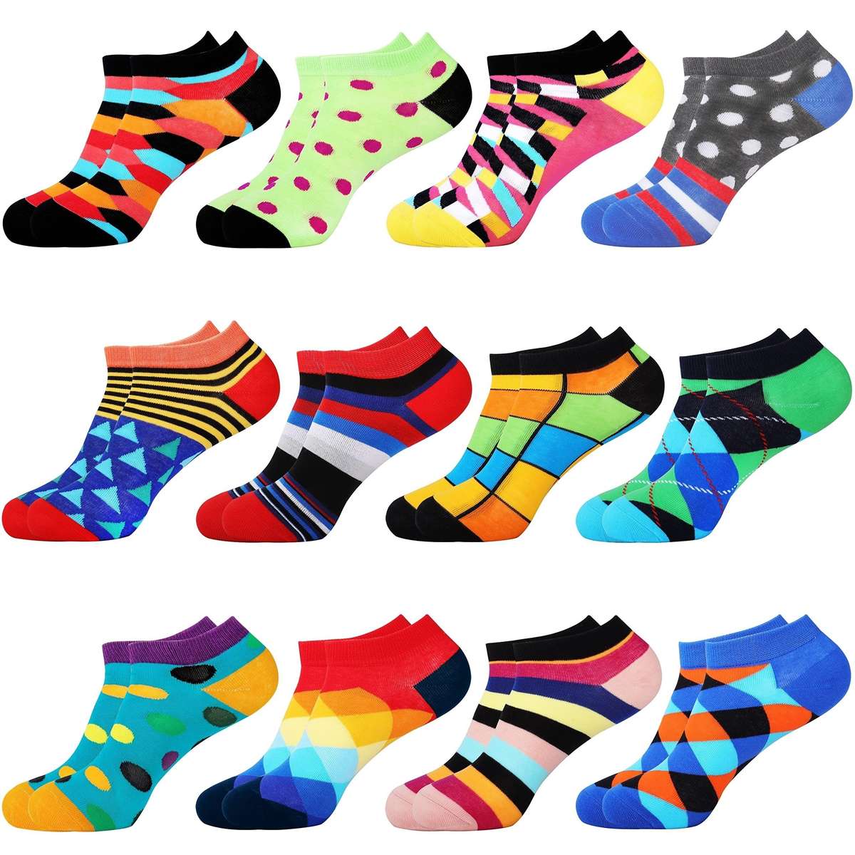 12 Pairs Multicolor2 Sock Us 5 8 Uk 4 7 Eu 35 38