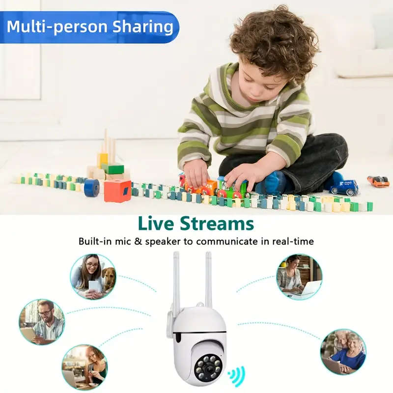 1080p HD Smart PTZ WiFi Security Camera - Indoor/Outdoor