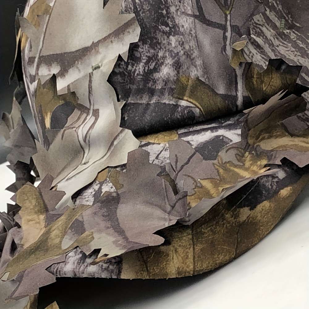 3D Leaf Camouflage Baseball Cap Tactical Hunting Hat Adjustable Size 54-60Cm 21.26-23.62In O