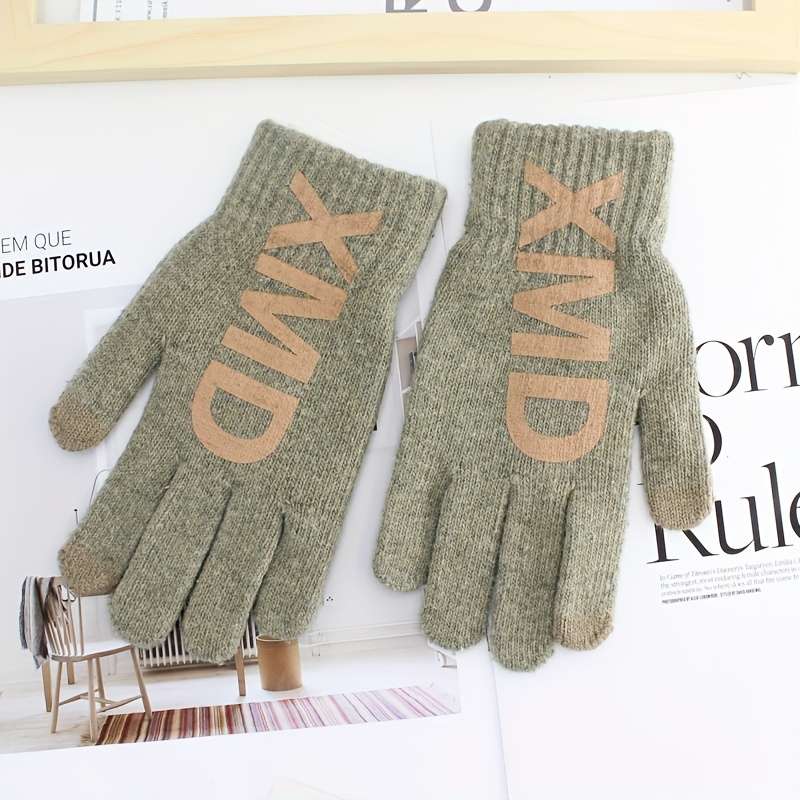 1 Pair Black Warm Gloves