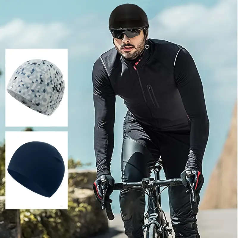 1pc Cooling Skull Cap Helmet Liner Sweat Wicking Cycling Running Hat for Men Women Color sent random