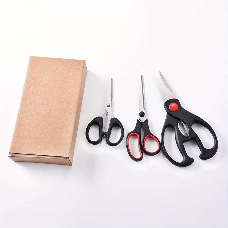 3Pcs Stainless Steel Kitchen Shears Strong Meat Scissors Kit