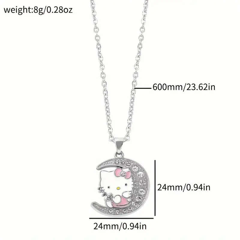 Hello Kitty Pendant Necklace with Rhinestone