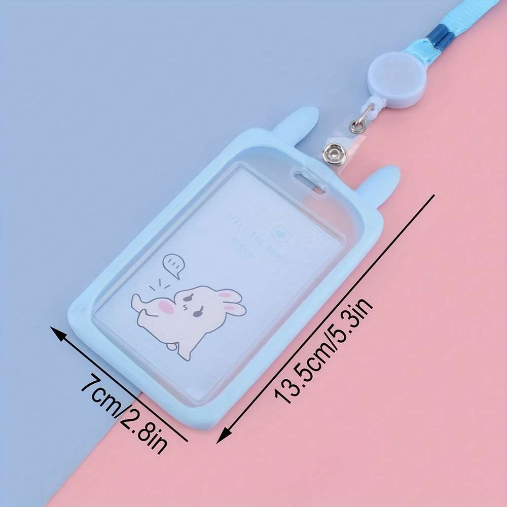 1pc 1pc Rabbit Ear-shaped Card Holder Versatile And Fashionable Can Be Used For Student ID Adul