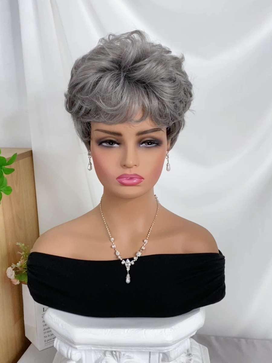1Pc Gray 25.4cm Fashion Design Wig
