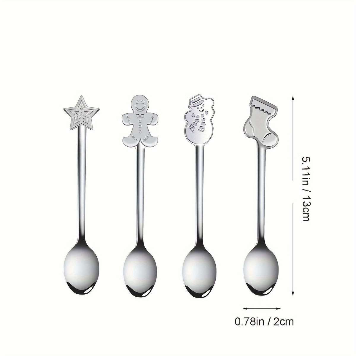 8pcs Stainless Steel Cute Mini Spoon Stirring Spoon for Tea Coffee Dessert Spoon Ice Cream