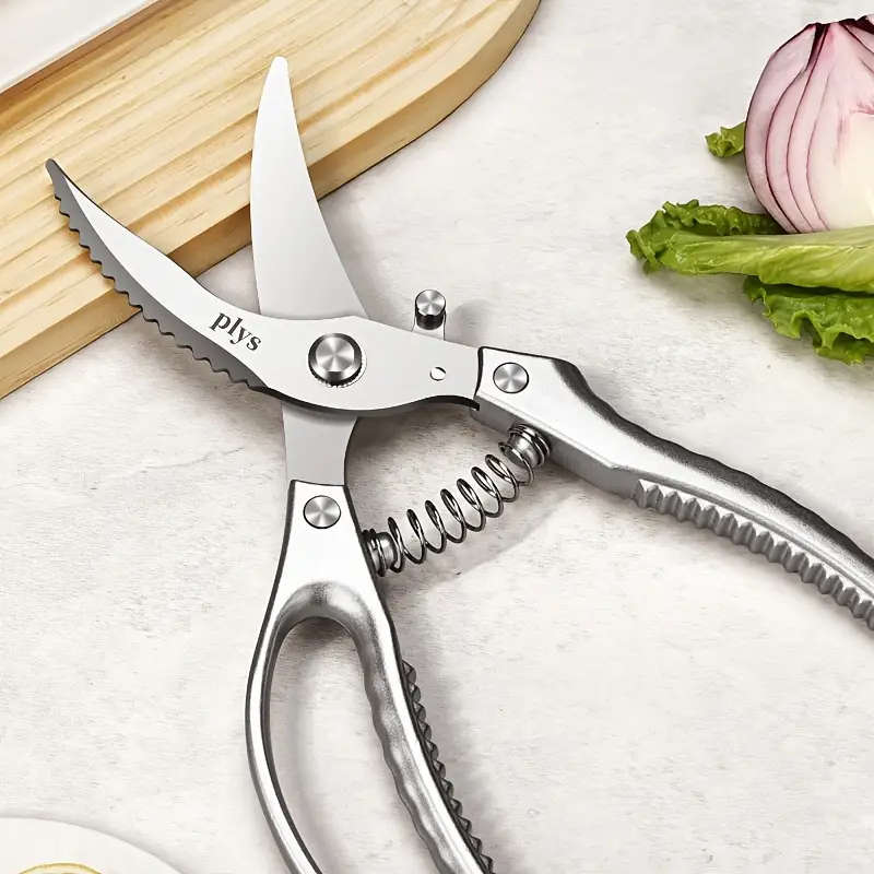 1pc Stainless Steel Spring Chicken Bone Scissors Strong Kitchen Tool for Cutting Poultry Essential f