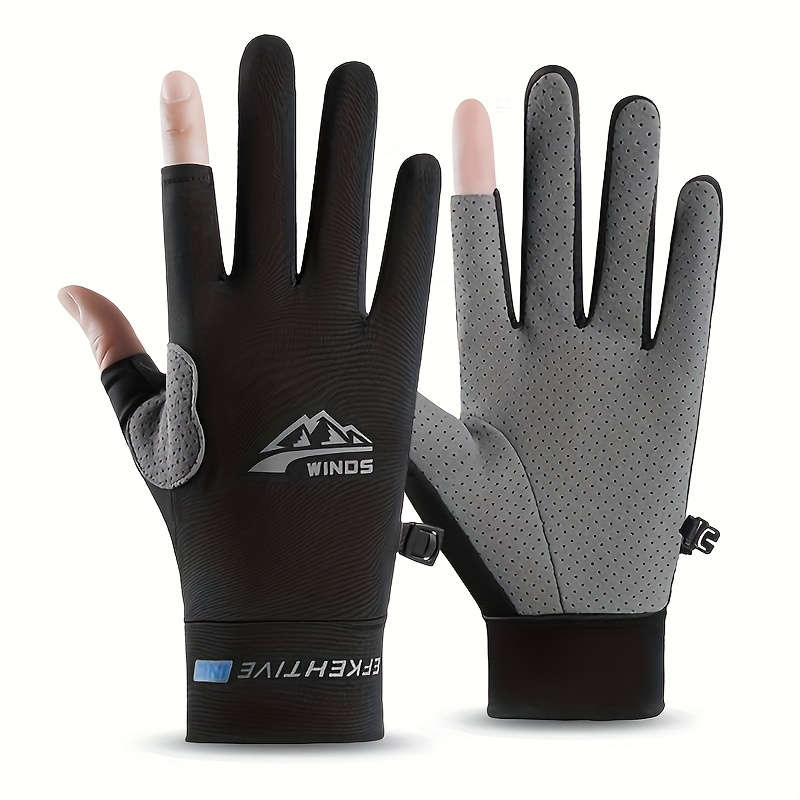 1 Pair Gray Size L Outdoor Sports Gloves