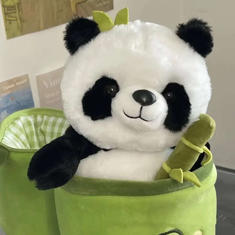 1 Cute Green Hat Panda Plush Toy