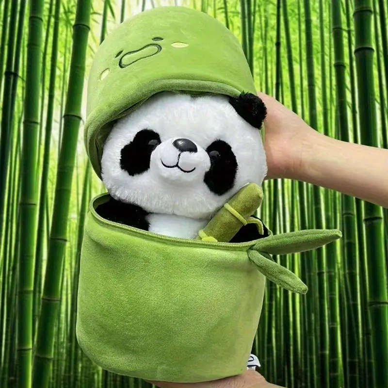 1 Cute Green Hat Panda Plush Toy