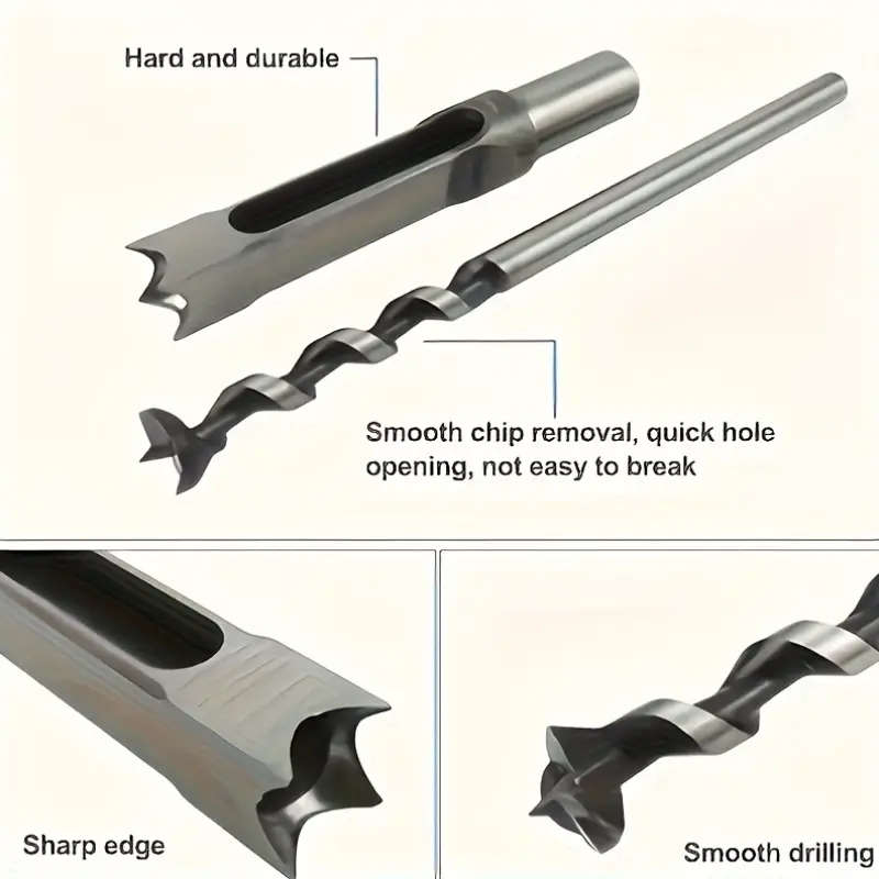 Steel Square Hole Drill Bit Set