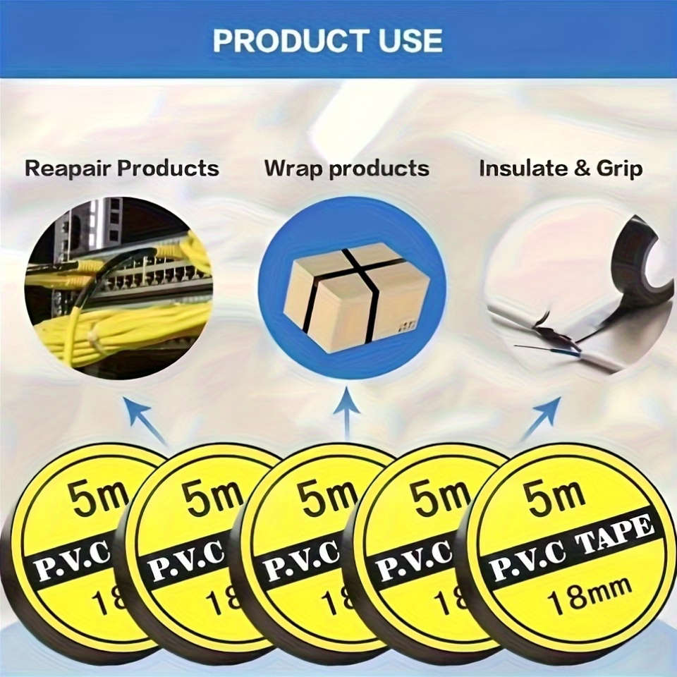 10 Rolls Of Black Electrical Tape