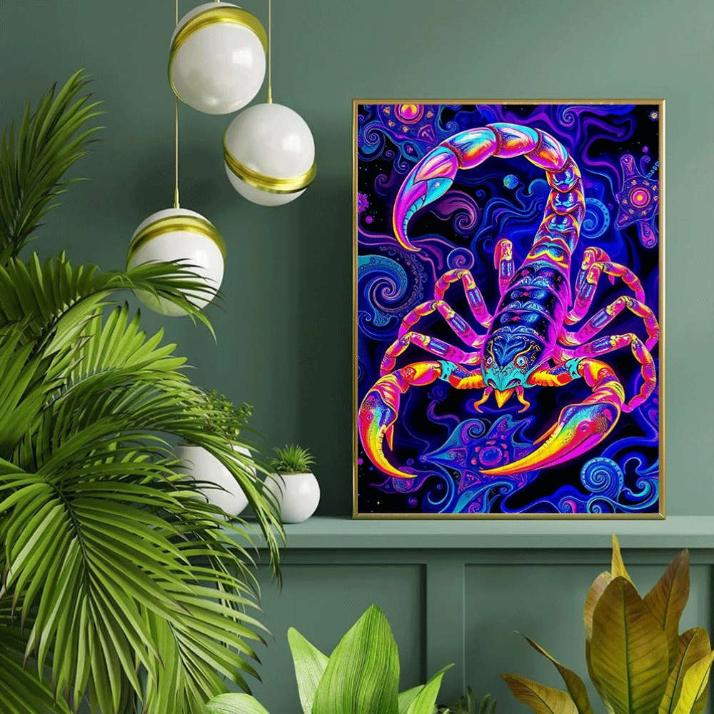 1000pcs Vibrant Neon Scorpion Jigsaw Puzzle Large Paper Puzzle for Adults Interact