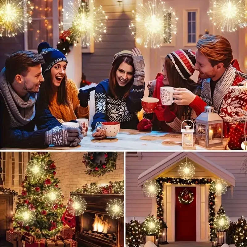 4 Strings Of Led Fireworks Colourful