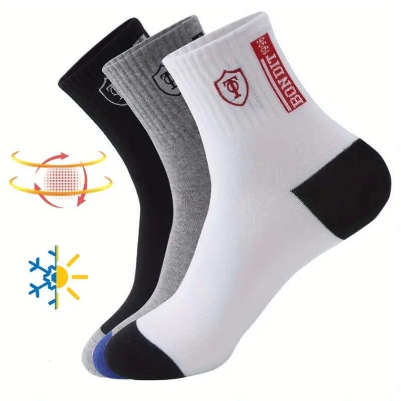 6 Pairs Of Breathable Cotton Sports Socks