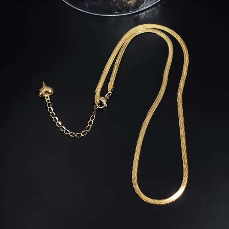 18K Golden Plated Stainless Steel Snake Chain Necklace and Bracelet Set