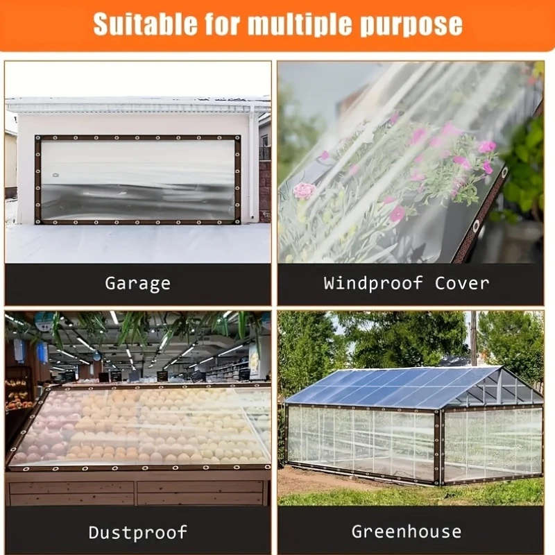 Waterproof UV Resistant Heavy Duty Clear Plastic Tarpaulin