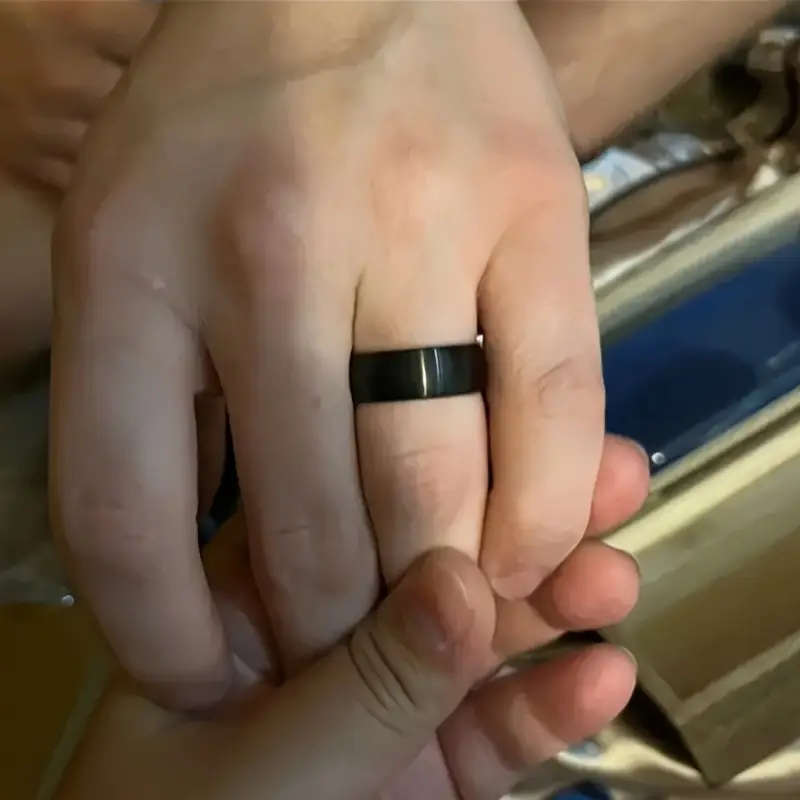 8mm Wide Matte Black Ring - Tungsten