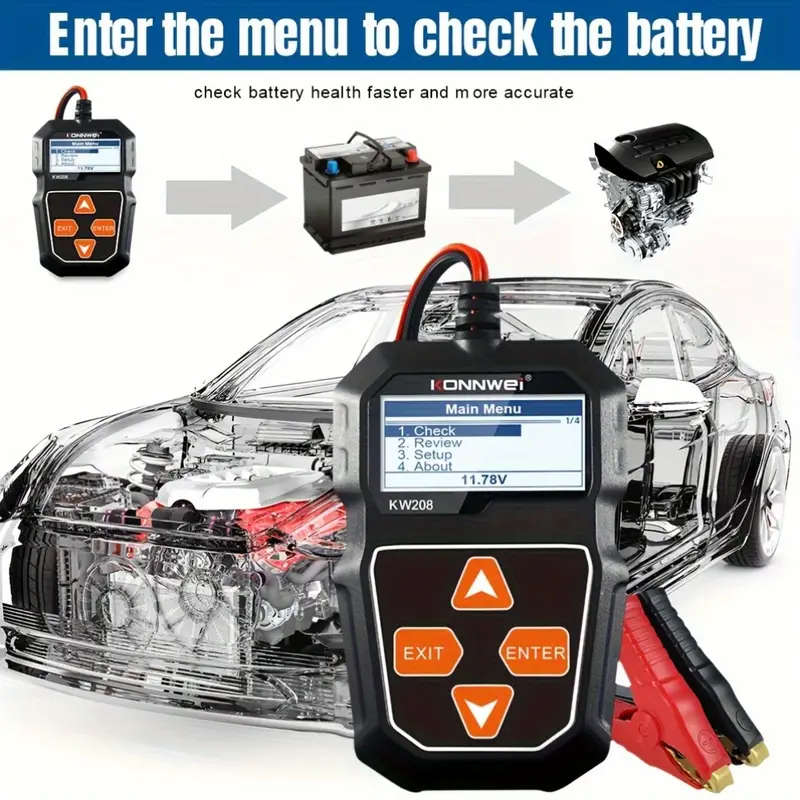 KONNWEI KW208 12V Car Battery Tester
