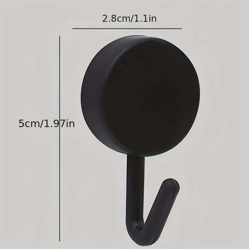 10 pcs Cute Black Adhesive Wall Hooks - No-Drill, Easy Install Plastic Hooks for Kitchen & Bathroom