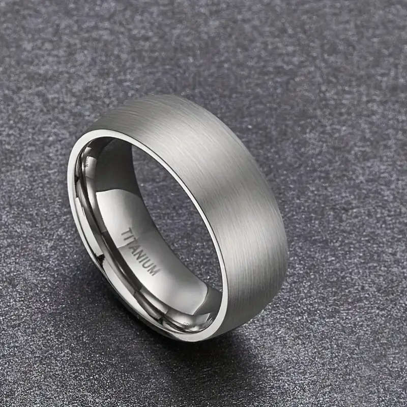 Titamium Men's Band Ring - Minimalist Modern design, Polished Metallic Finish